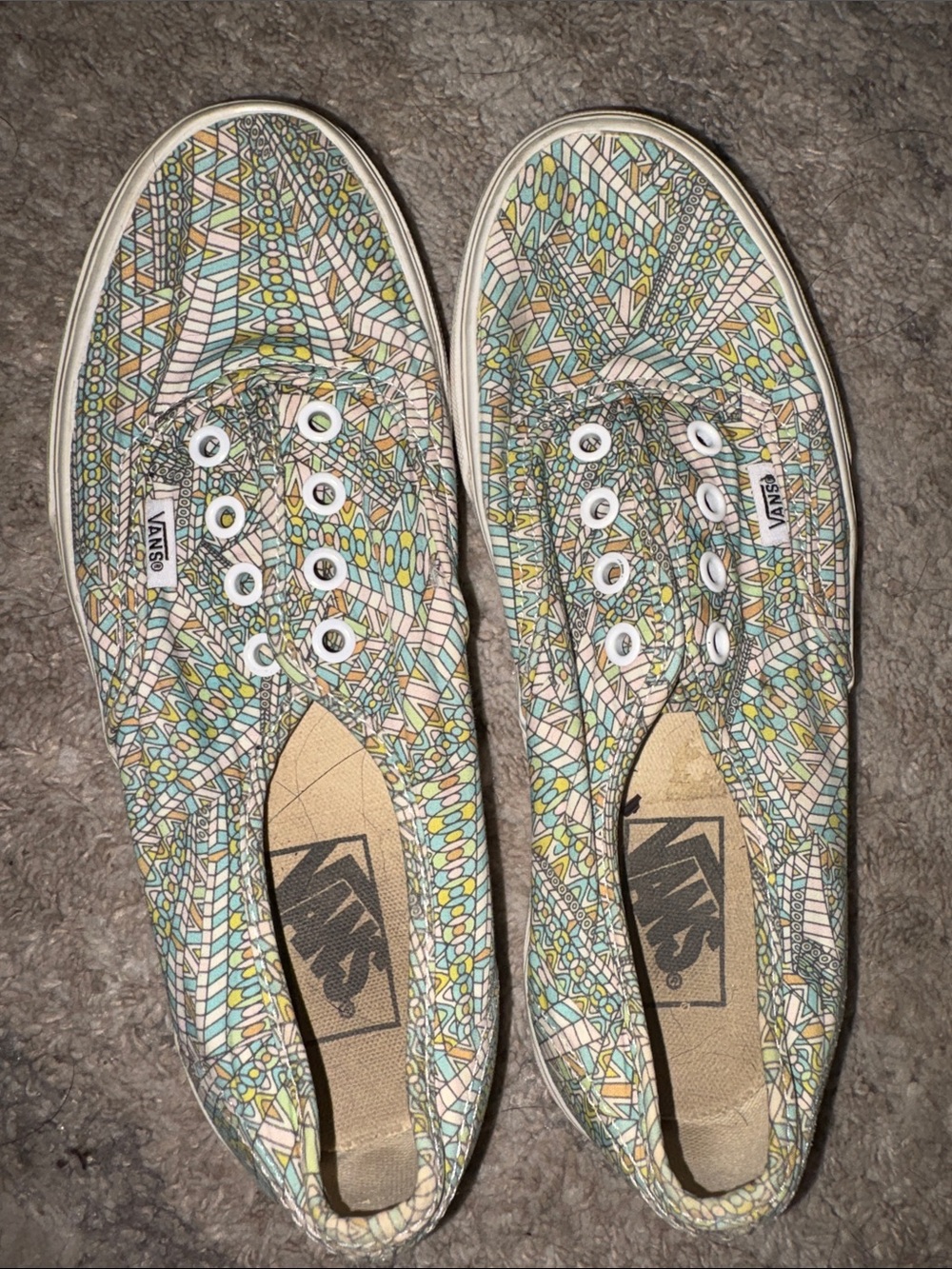 OFFERS! Size 7.5 Vans Pastel Pattern Canvas Sneakers green Aztec vans sneakers
